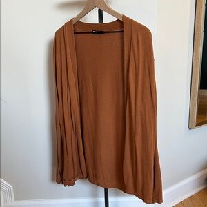 Open Front Lightweight Cardigan Sweater - Rust